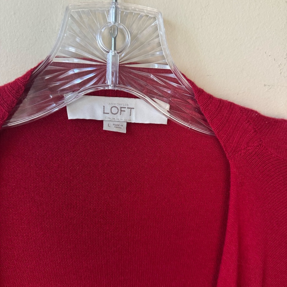 LOFT Rich Red Women's Cardigan - Picture 4 of 9
